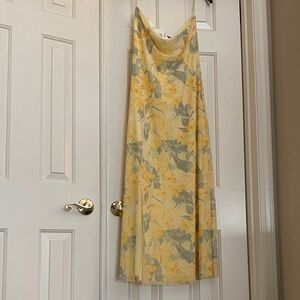 Zara Yellow and Blue Floral Dress